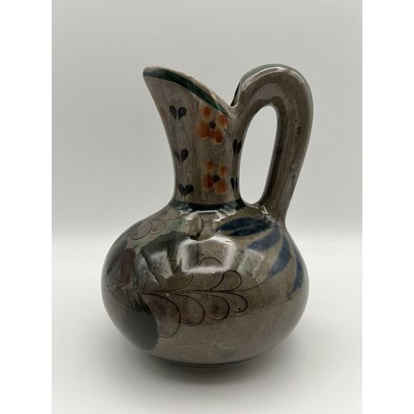 Tonala Other - Tonala Mexican Art Pottery Ceramic Pitcher Jug Vase 7” Signed